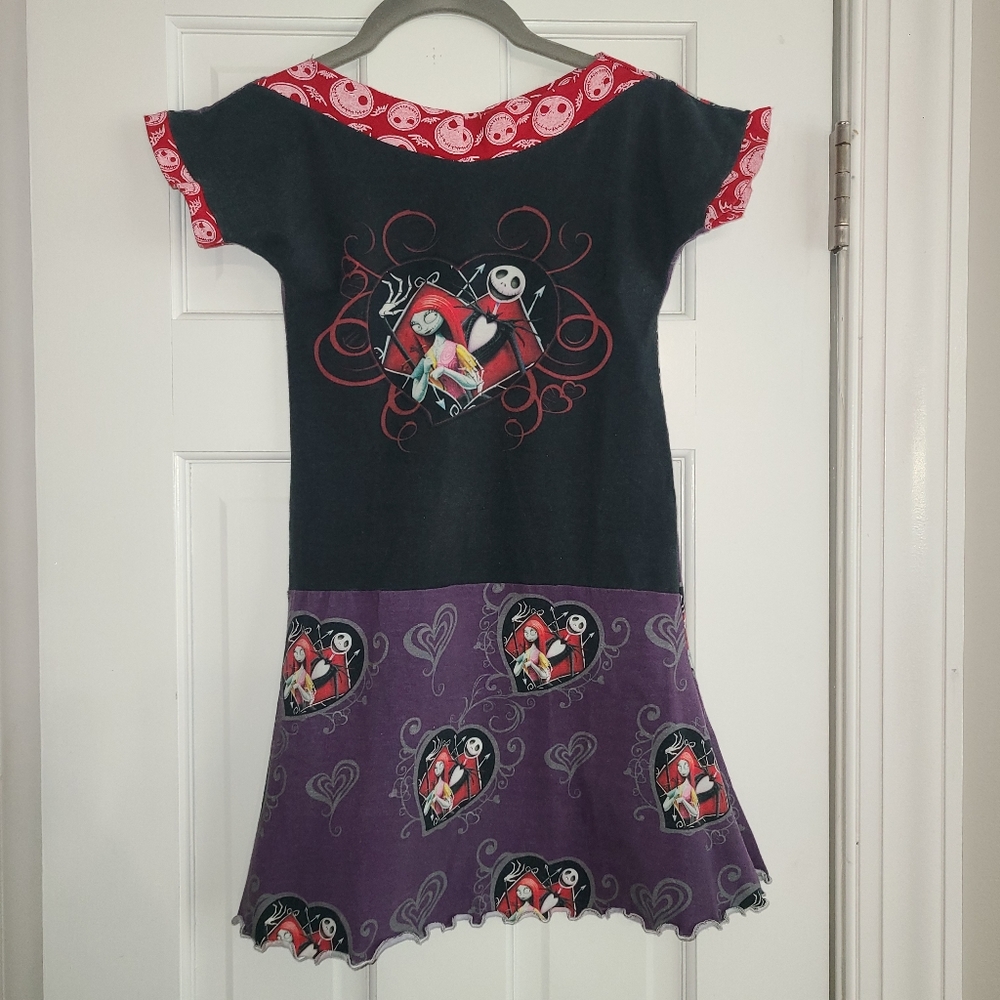 Custom Handmade Nightmare Before Christmas Jack & Sally Dress Size 7 OOAK